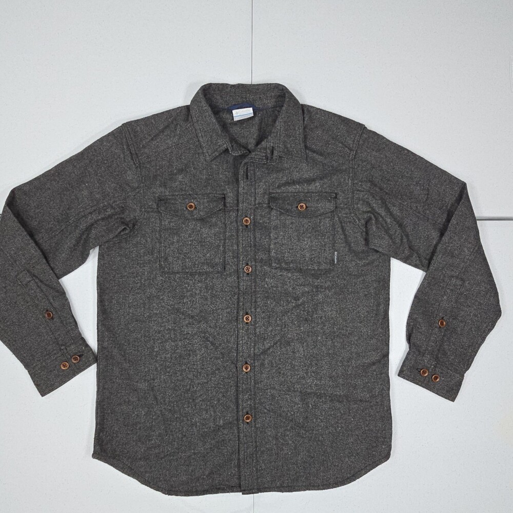 Columbia Men L Shacket Pitchstone II Heavyweight Flannel Button Shirt Jacket